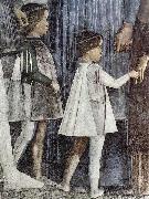 Andrea Mantegna Freskenzyklus in der Camera degli Sposi im Palazzo Ducale in Mantua, Szene: Zusammentreffen von Herzog Ludovico Gonzaga mit Kardinal Francesco Gonzaga oil